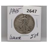 1945 90% Silv Walker Half $1 Dollar