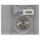 PCGS 1952-S MS64 90% Silv Franklin Half $1