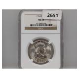 NGC 1954-S MS65 90% Silv Franklin Half $1