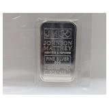 1oz .999 Silv Johnson & Matthey Bar