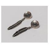 .925 Sterling Feather Dangle Earrings