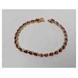 8" Vermeil Red/Brown Stone Bracelet