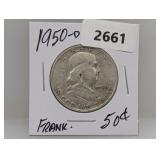 1950-D 90% Silv Franklin Half $1 Dollar