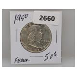1950 90% Silv Franklin Half $1 Dollar