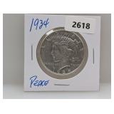 1934 90% Silv Peace $1 Dollar