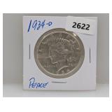 1934-D 90% Silv Peace $1 Dollar