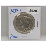 1934-D 90% Silv Peace $1 Dollar