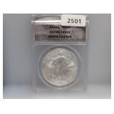 ANACS 2001 MS69 1oz .999 Silv Eagle $1