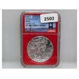 NGC 2016-S MS69 1oz .999 Silv Eagle $1
