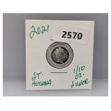 2021 1/10oz .999 Silv St Helena Round