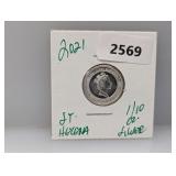2021 1/10oz .999 Silv St Helena Round