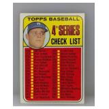 1969 Topps Unchecked Checklist Don Drysdale 314