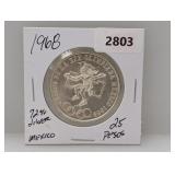 1968 72% Silv Mexico 25 Pesos