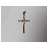Rose Gold/.925 Sterling Cross Pendant