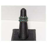 .925 Sterling Ring W Blue Stones Size 5.5