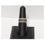 .925 Sterling Ring W Blue Stones Size 7