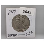 1944 90% Silv Walker Half $1 Dollar