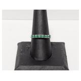 .925 Sterling Green Stone Ring Size 8.5