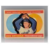 1960 Topps Baseball Don Drysdale All Star HN HOF