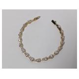7" Vermeil Pear Shaped White Stone Tennis Bracele