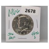 1966 40% Silv JFK Half $1 Dollar