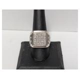 .925 Sterling Multi Diamond Ring Size 9