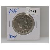 1935 90% Silv Peace $1 Dollar