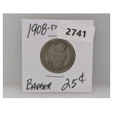 1908-D 90% Silv Barber Quarter 1908-D 90% Silv Barber Quarter