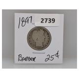 1897 90% Silv Barber Quarter 1897 90% Silv Barber Quarter