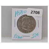 1958-D 90% Silv Franklin Half $1 Dollar 1958-D 90% Silv Franklin Half $1 Dollar