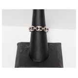 .925 Sterl Modernist Fish Eye Motif Adj Ring .925 Sterl Modernist Fish Eye Motif Adj Ring
