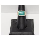 .925 Sterl Rectangular Turq Cabochon Ring Sz 7 .925 Sterl Rectangular Turq Cabochon Ring Sz 7