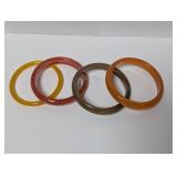 Four Modern Resin Translucent Bangle Bracelets Four Modern Resin Translucent Bangle Bracelets