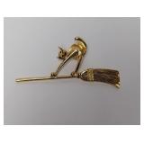 Whimsical Witch Cat Brooch Whimsical Witch Cat Brooch