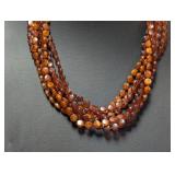Vtg 22" Multi Strand Amber Bead Necklace Vtg 22" Multi Strand Amber Bead Necklace
