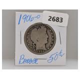 1906-O 90% Silv Barber Half $1 Dollar 1906-O 90% Silv Barber Half $1 Dollar
