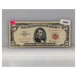 1963 Red Seal $5 US Note 1963 Red Seal $5 US Note
