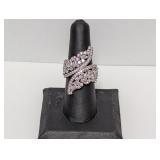 .925 Sterl Vtg Inspired Floral CZ Ring Sz 8 .925 Sterl Vtg Inspired Floral CZ Ring Sz 8