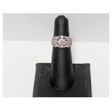 .925 Sterl Heart Shaped Cluster Ring Sz 5 .925 Sterl Heart Shaped Cluster Ring Sz 5