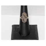 .925 Sterl Art Deco Style Marcasite Ring Sz 7 .925 Sterl Art Deco Style Marcasite Ring Sz 7