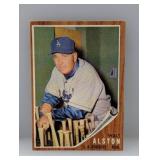 1962 Topps Baseball Walter Alston HOF 217 1962 Topps Baseball Walter Alston HOF 217
