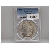 PCGS 1921 MS63 90% Silv Morgan $1 Dollar PCGS 1921 MS63 90% Silv Morgan $1 Dollar