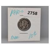 1940-S 90% Silv Mercury Dime 1940-S 90% Silv Mercury Dime