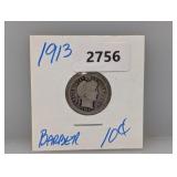 1913 90% Silv Barber Dime 1913 90% Silv Barber Dime