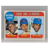 1969 Topps Baseball LEADERS McCOVEY/SANTO/WILLIAMS 1969 Topps Baseball LEADERS McCOVEY/SANTO/WILLIAMS