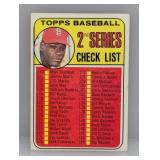 1969 Topps Unchecked Checklist Bob Gibson-HOF 107 1969 Topps Unchecked Checklist Bob Gibson-HOF 107