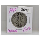 1945 90% Silv Walker Half $1 Dollar 1945 90% Silv Walker Half $1 Dollar