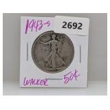 1943-S 90% Silv Walker Half $1 Dollar 1943-S 90% Silv Walker Half $1 Dollar