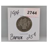 1914 90% Silv Barber Quarter 1914 90% Silv Barber Quarter