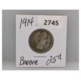 1914 90% Silv Barber Quarter 1914 90% Silv Barber Quarter